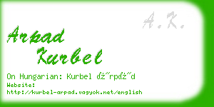 arpad kurbel business card